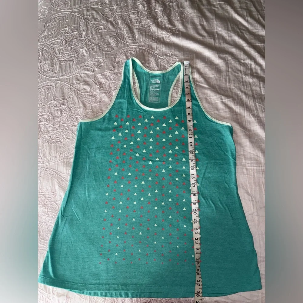 North Face EUC Teal/ Triangle design Tank Top T- Back - Picture 4 of 5